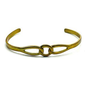 Twisted Cuff Bracelet Brass Tone Petite Loop Classic